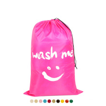 big capacity reusable nylon hospital laundry bag print logo washable hotel travel laundry bag